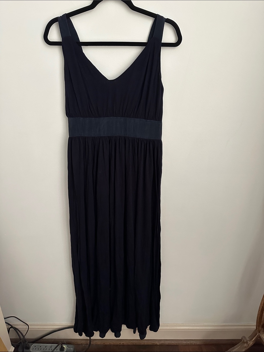 J. Crew Women's Navy V-Neck Sleeveless Maxi Dress